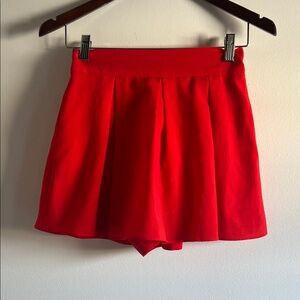 Red Pleated Skort